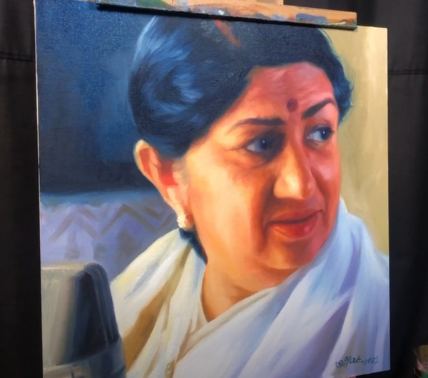 Latha Mangeshkar Ji Painting Time Lapse